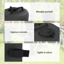 Set 4 Zavorre per Gazebo Ø20x32,5 cm con Maniglie e Cinghie a Strappo in Tessuto Plastica 500D Nero      