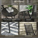 Set 3 Pezzi da Giardino con 2 Sedie 53,5x64x93 cm e Tavolino da Caffè Ø45x50 cm in Metallo Nero      