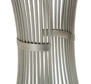 Tavolinetto Funnel Ø40x79 cm in Ferro e Marmo Argento      