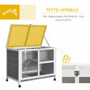 Conigliera da Esterno 2 Livelli 91,5x53,3x73 cm in Legno Grigio