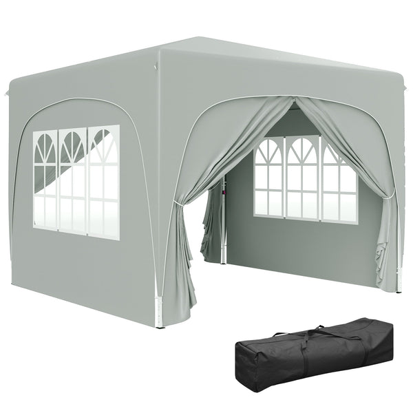 Gazebo da Giardino Pop-Up 300x300x273 cm Pieghevole con Altezza Regolabile e Protezione UPF50+ Grigio Chiaro sconto