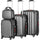 Set 4 Bagagli da Viaggio Trolley Rigido Easy Roll e Beauty Case in ABS Grigio
