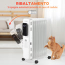 Stufa Termosifone ad Olio 42,5x24x63 cm 2180W 9 Elementi Bianca