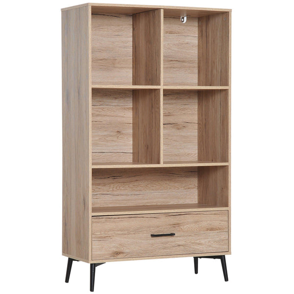 Libreria in Stile Nordico in Legno Truciolato Rovere 68.5x30x120.5 cm prezzo