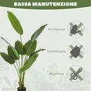 Pianta Artificiale Uccello del Paradiso Alta 160 cm per Interni con Vaso in PEVA Verde  