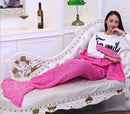 Coperta in Acrilico 180x100 cm Coda di Sirena Fucsia