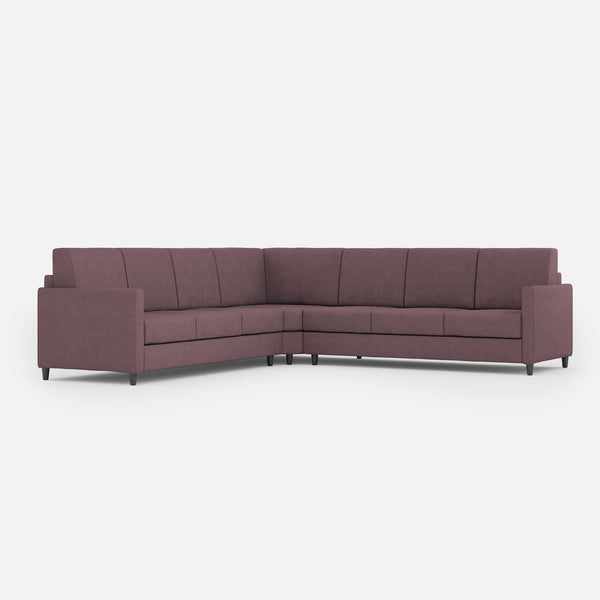 acquista Divano Angolare 7 Posti 281x281x85 cm Karay in Tessuto Prugna