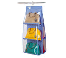 Organizer Portaborse 12 borse con gancio da armadio o porta Blu