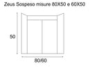 Mobile Lavatoio Sospeso Vasca Zeus in MineralMarmo Apertura a Cassettone 60x48x50 cm Olmo Scuro
