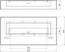 Bruciatore a Bioetanolo per Camini 50x8x25 cm 1L Simple Box 500 Nero