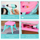 Specchiera Giocattolo per Bambini  49,5x23x66 cm Tavolo per Trucco Blu e Rosa