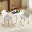 Tavolo da Pranzo Rotondo per 2 Persone Ø60x72 cm in Acciaio Bianco  