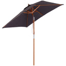 Ombrellone da Giardino 2x1,5 m Palo Ø38 mm in Legno e Poliestere Grigio Scuro