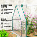 Mini Serra da Giardino 360x90x90 cm a 4 Porte Arrotolabili con Copertura Allungata in Acciaio e PE Trasparente      