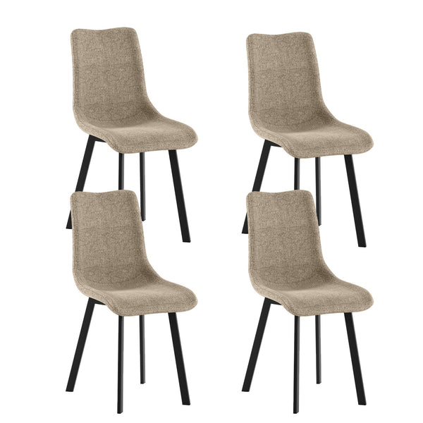 prezzo Set 4 Sedie Iris 45x56x86 cm in Tessuto Easy-Clean Beige