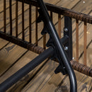 Set 2 Lettini Prendisole con Cuscini Imbottiti e Tavolino in Rattan PE   Marrone e Beige