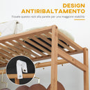 Appendiabiti 90x30x145 cm con Scaffale a 6 Livelli e Barra Attaccapanni in Bambù Legno Naturale      