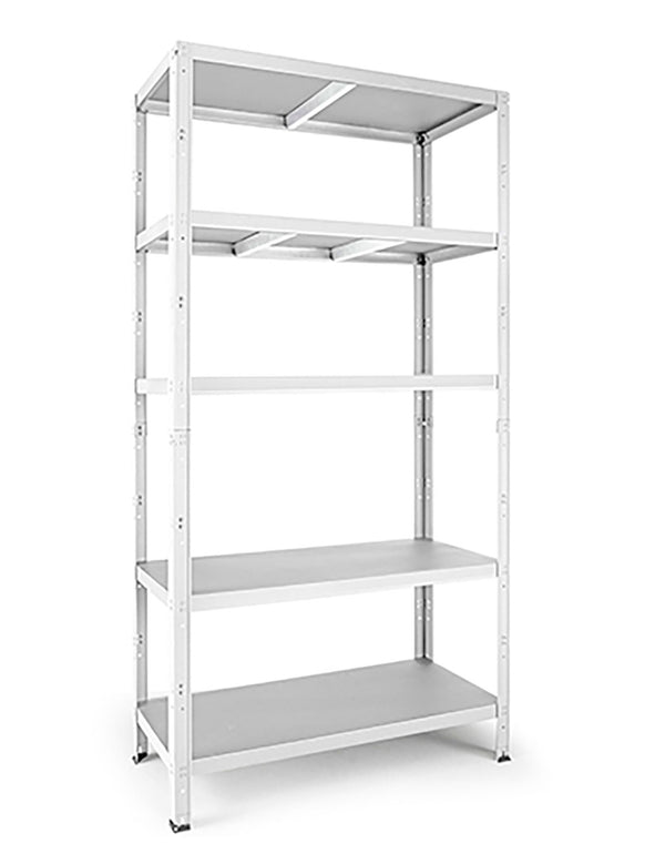 prezzo Scaffale a Incastro RAKO 100x40x187 cm 5 Ripiani Portata 80 kg in Metallo Bianco