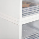 Set 2 Pezzi Mobile Libreria Porta CD 21x19.2x88,3 cm in Legno Bianco  