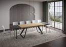 Tavolo Allungabile 180/280x90 cm Tabira Rovere Scortecciato Gambe Antracite      