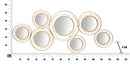 Pannello Specchio Oro Round 124,5x4x53,5 cm in Ferro Oro