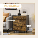 Cassettiera 3 Cassetti 60x45x75 cm in Truciolato Marrone e nero
