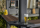 Gazebo Struttura Bar Keter Signature Bar 230x200x238 cm in Resina Effetto Legno Grigio Grafite e Noce