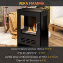 Camino a Bioetanolo da Pavimento Autoportante con Bruciatore da 0,9L 44x28x68 cm Nero  