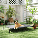 Lettino Brandina per Cani Grandi 152x94x23 cm Rialzato da Esterno in Acciaio e Rete Traspirante Grigio      