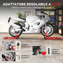 Cavalletto Moto Anteriore e Posteriore Forcelle a U e L Capacità 390 Kg in Acciaio Rosso  