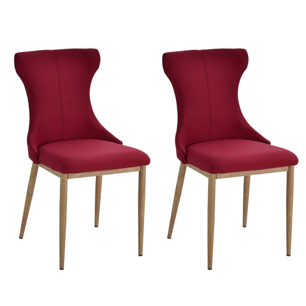 online Set 2 Sedie imbottite in Acciaio e Poliestere 45x57,5x87,5 cm Rosse