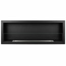 Camino a Bioetanolo da Incasso a Parete 150x15x45 cm Furore Struttura in Acciaio Nero 
