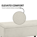 Panca Fondoletto con Vano Contenitore da 47L 95x38x45 cm Rivestimento Bouclé Beige