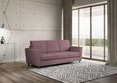 Divano 3 Posti 212x85x85 cm Yasel in Tessuto Prugna