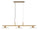 Lampadario Emily 3 Luci Vetro Trasparente 100x24x18 cm in Ferro e Vetro Oro e Trasparente