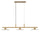Lampadario Emily 3 Luci Vetro Trasparente 100x24x18 cm in Ferro e Vetro Oro e Trasparente