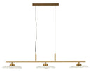 Lampadario Emily 3 Luci Vetro Trasparente 100x24x18 cm in Ferro e Vetro Oro e Trasparente      