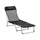 Sdraio da Giardino 182x56x28 cm Pieghevole con Schienale Reclinabile e Cuscino in Metallo e Texteline Nero