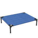 Brandina Lettino per Cani 76x61x18 cm Rialzato Pieghevole per Interno ed Esterno in Metallo e Tessuto Oxford Blu 