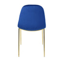 Set 4 Sedie Imbottite 44x55x86 cm in Velluto Blu e Oro