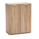 Armadietto 2 Ante 60x38x85 h cm in Truciolare bilaminato Marrone chiaro