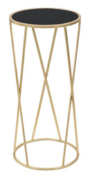 Porta Telefono Glam Simple Ø35x75 cm in Ferro e Vetro Oro
