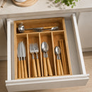 Portaposate Estensibile 46x33,5x6 cm Organizer da Cucina in Bambù      