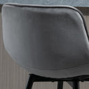 Set 2 Sgabelli Imbottite da Bar 45x47x88 cm in Metallo e Tessuto Vellutato Grigio