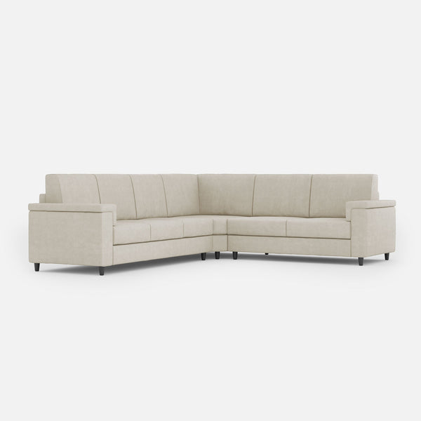 sconto Divano Angolare 6 Posti 286x226x85 cm Marrak in Tessuto Latte
