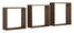 Set 3 Mensole da Parete Cubo in Fibra di Legno Incubo Slim Rovere Tabacco