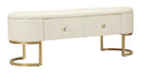 Panca con Cassetti Sharon 120x40x43 cm in Pino e MDF e Metallo e Plastica      