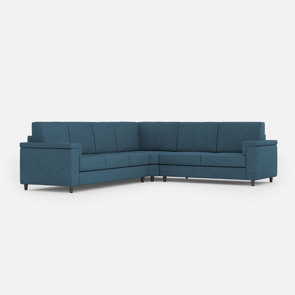 acquista Divano Angolare 6 Posti 286x246x85 cm Marrak in Tessuto Avio