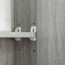 Armadietto a Specchio per Bagno con Ripiani Regolabili 3 Porte e Mensola 90x15x75 cm Grigio   