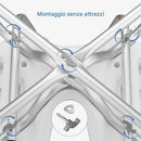 Sedia Sgabello da Doccia WC Altezza Regolabile 83-93 cm per Anziani in Alluminio Azzurro      